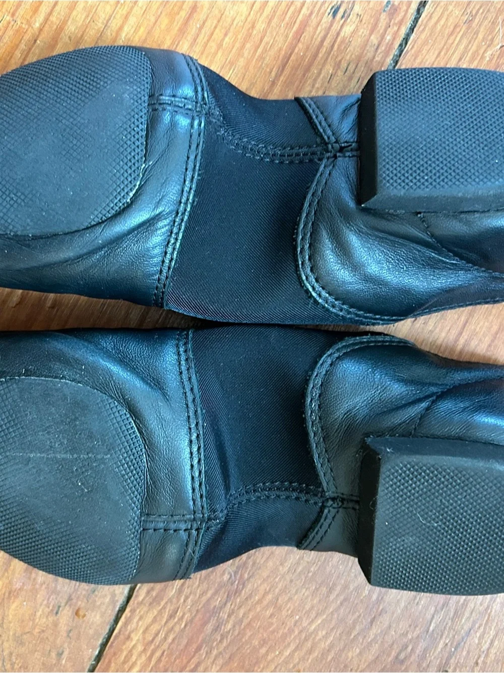 Kids Black Slip-On Leather Dance Shoes
